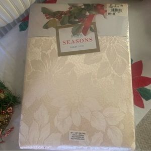 NEW Ivory Tablecloth Embossed